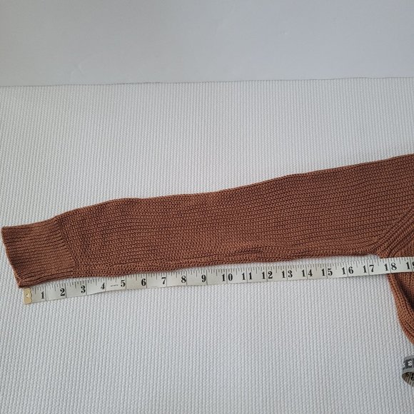 Forever 21 Sweater Womens Small Brown Faux Wrap V-Neck Casual Autumn - Picture 5 of 9